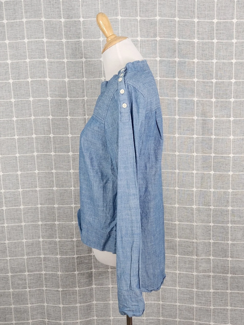 J. Crew Funnelneck Chambray Top